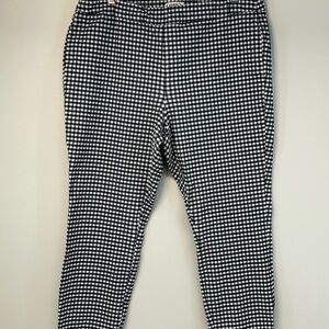 Nanette Lepore Gingham black and white skinny cropped pant stretchy size XL